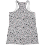 Cartoon Koala Pattern Print Women's Racerback Tank Top