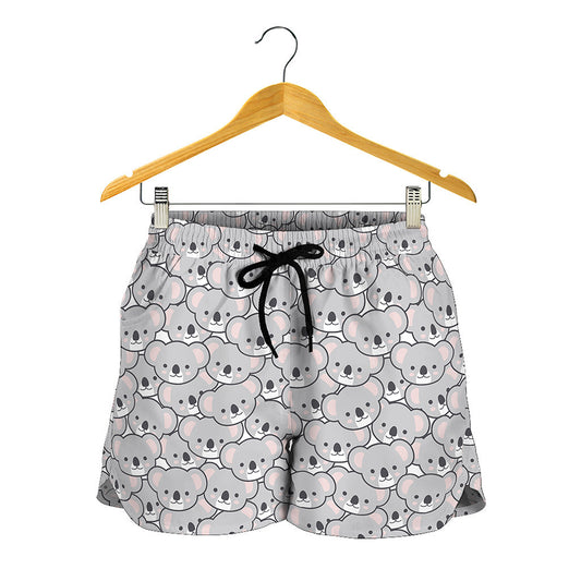 Cartoon Koala Pattern Print Women's Shorts