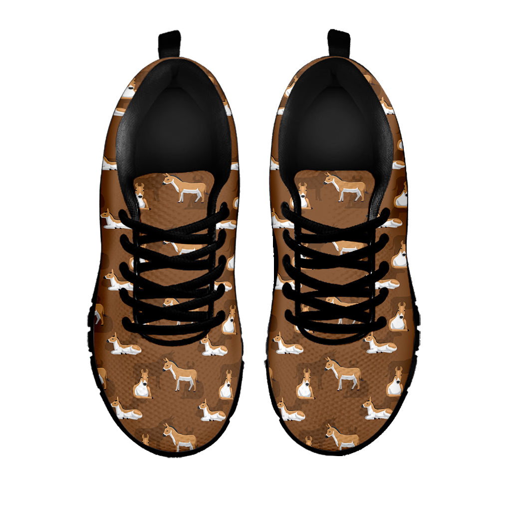 Cartoon Kulan Donkey Pattern Print Black Sneakers