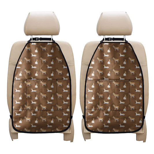 Cartoon Kulan Donkey Pattern Print Car Seat Organizers