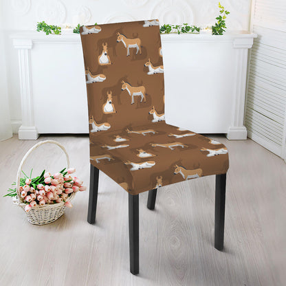 Cartoon Kulan Donkey Pattern Print Dining Chair Slipcover