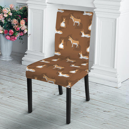 Cartoon Kulan Donkey Pattern Print Dining Chair Slipcover