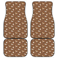 Cartoon Kulan Donkey Pattern Print Front and Back Car Floor Mats