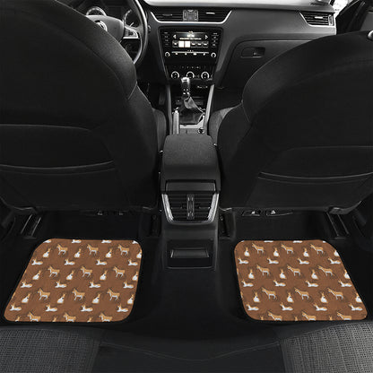 Cartoon Kulan Donkey Pattern Print Front and Back Car Floor Mats