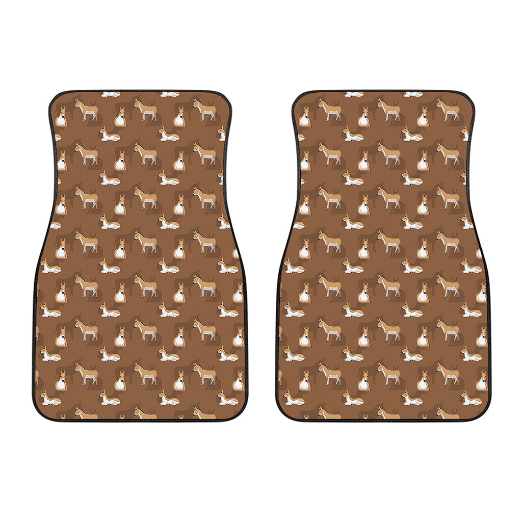 Cartoon Kulan Donkey Pattern Print Front Car Floor Mats