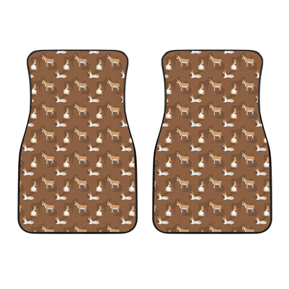 Cartoon Kulan Donkey Pattern Print Front Car Floor Mats
