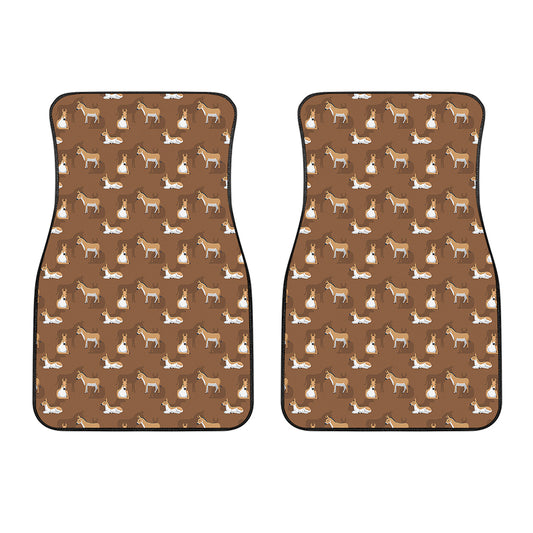 Cartoon Kulan Donkey Pattern Print Front Car Floor Mats