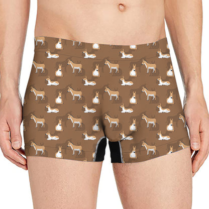 Cartoon Kulan Donkey Pattern Print Men's Boxer Briefs