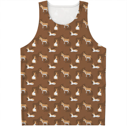 Cartoon Kulan Donkey Pattern Print Men's Tank Top
