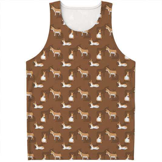 Cartoon Kulan Donkey Pattern Print Men's Tank Top