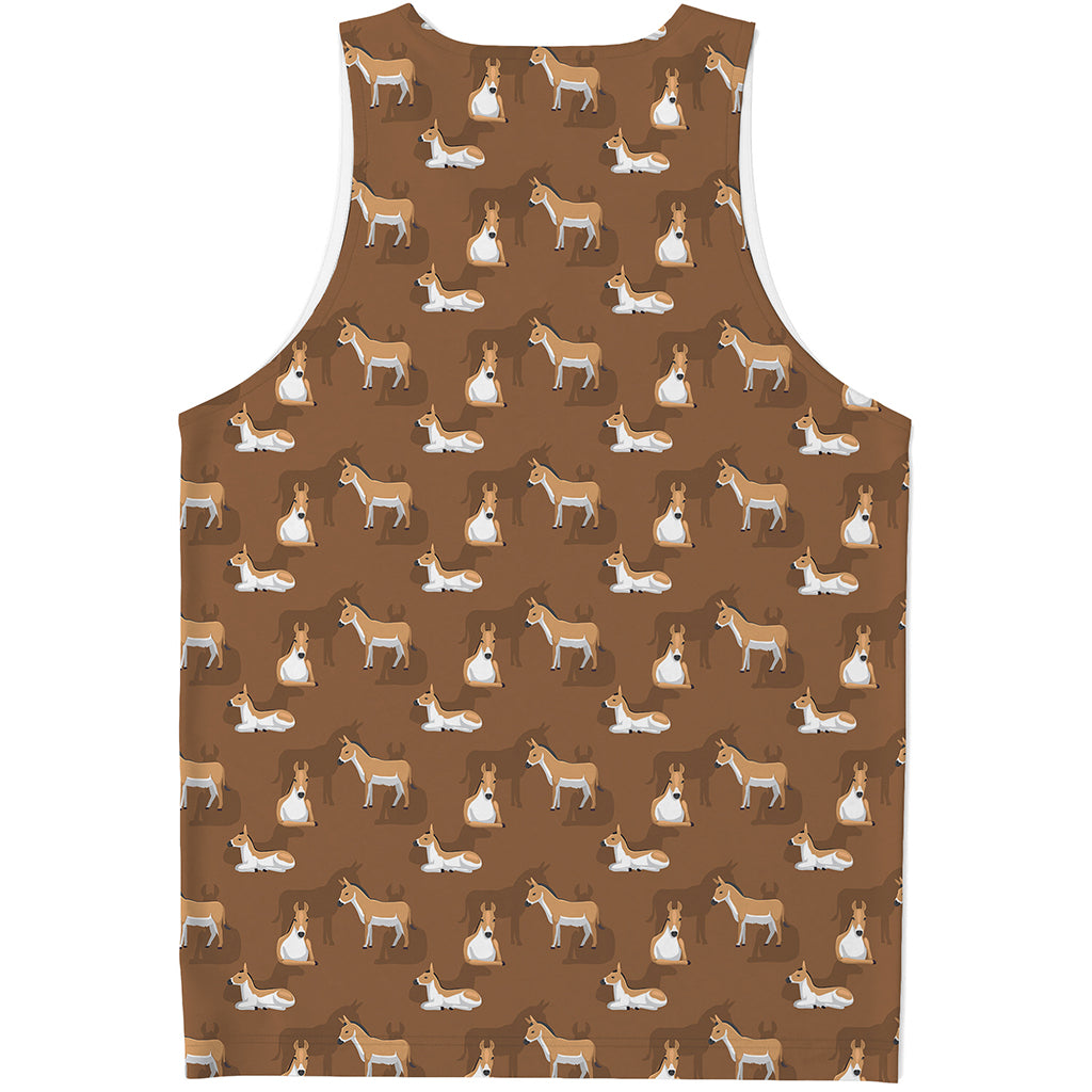 Cartoon Kulan Donkey Pattern Print Men's Tank Top