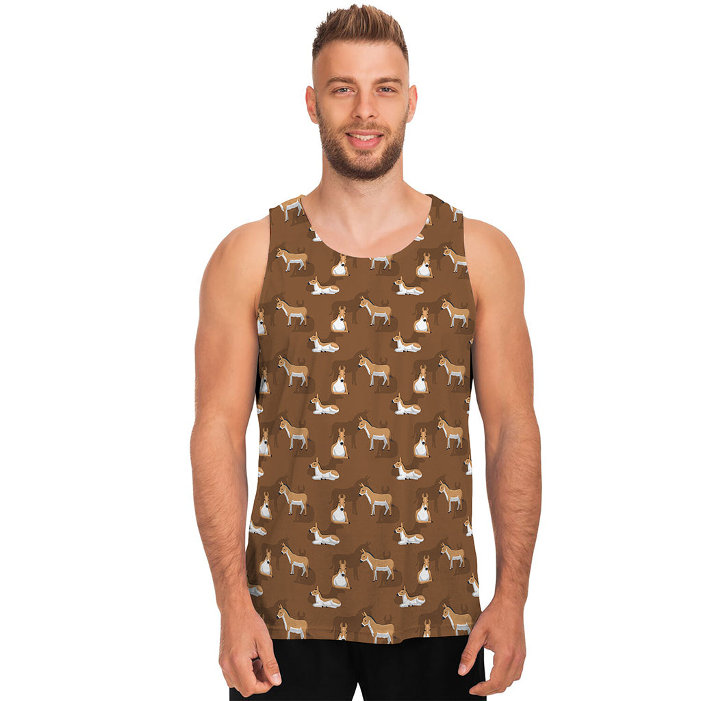 Cartoon Kulan Donkey Pattern Print Men's Tank Top