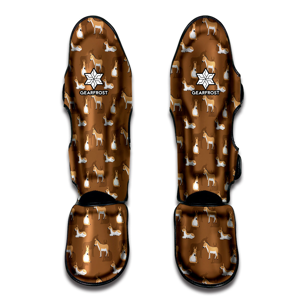 Cartoon Kulan Donkey Pattern Print Muay Thai Shin Guard