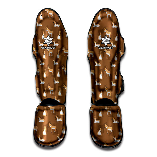 Cartoon Kulan Donkey Pattern Print Muay Thai Shin Guard