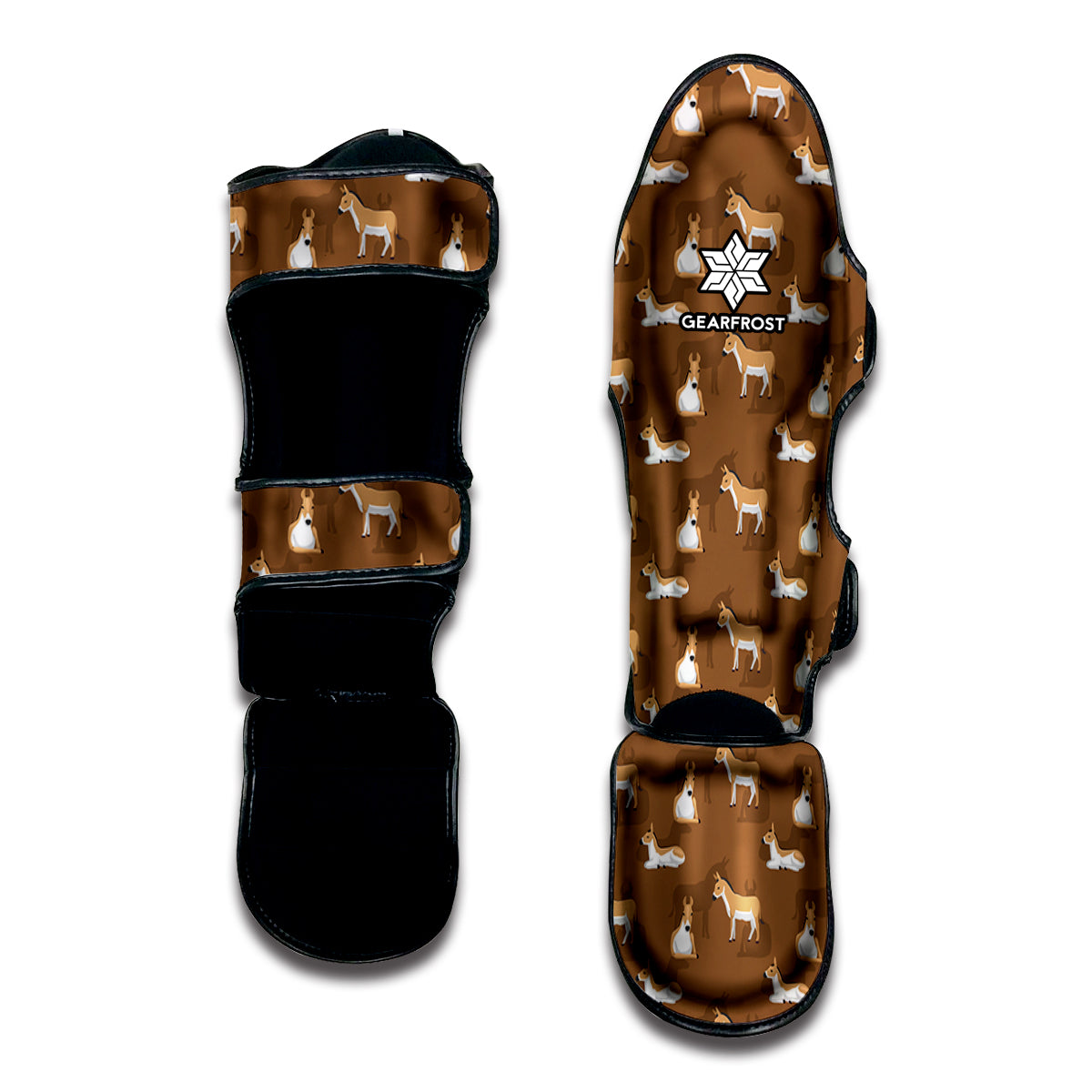 Cartoon Kulan Donkey Pattern Print Muay Thai Shin Guard