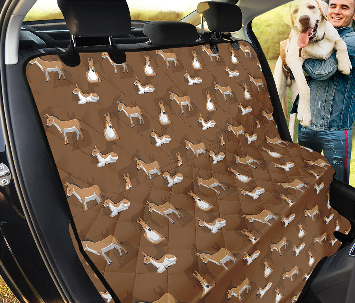 Cartoon Kulan Donkey Pattern Print Pet Car Back Seat Cover