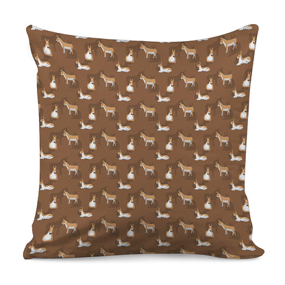 Cartoon Kulan Donkey Pattern Print Pillow Cover