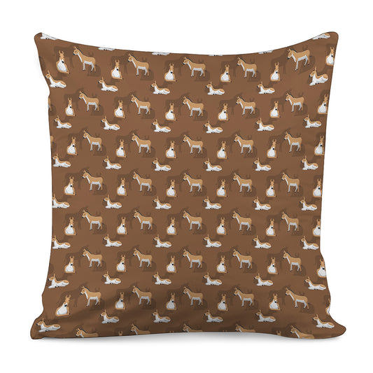 Cartoon Kulan Donkey Pattern Print Pillow Cover
