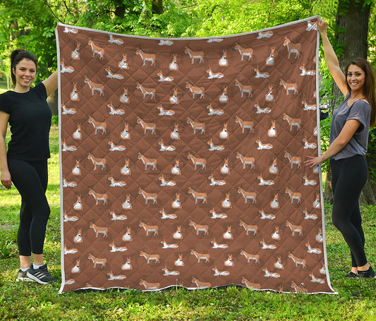 Cartoon Kulan Donkey Pattern Print Quilt