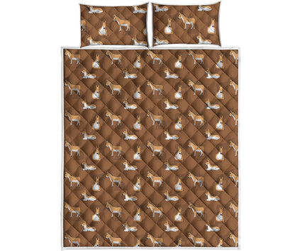Cartoon Kulan Donkey Pattern Print Quilt Bed Set
