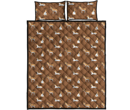 Cartoon Kulan Donkey Pattern Print Quilt Bed Set