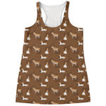 Cartoon Kulan Donkey Pattern Print Women's Racerback Tank Top