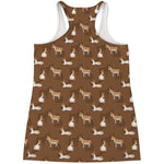 Cartoon Kulan Donkey Pattern Print Women's Racerback Tank Top