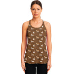 Cartoon Kulan Donkey Pattern Print Women's Racerback Tank Top