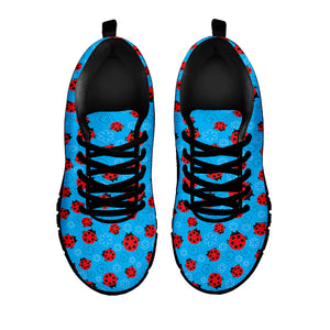 Cartoon Ladybird Pattern Print Black Sneakers