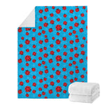 Cartoon Ladybird Pattern Print Blanket