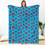 Cartoon Ladybird Pattern Print Blanket