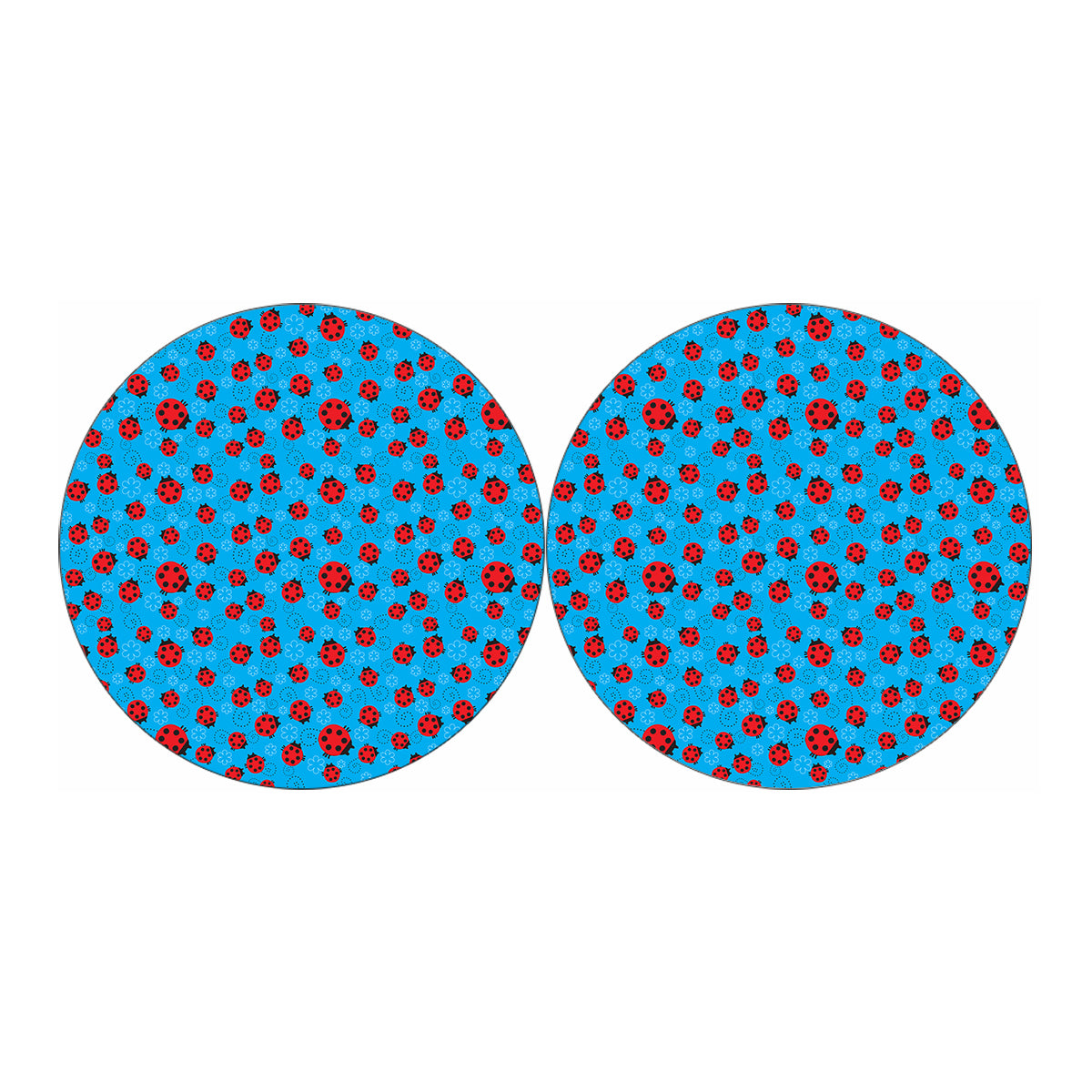 Cartoon Ladybird Pattern Print Car Coasters
