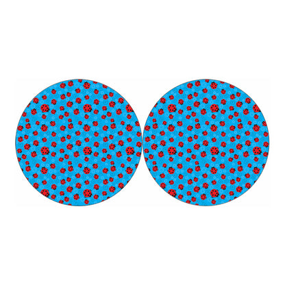Cartoon Ladybird Pattern Print Car Coasters