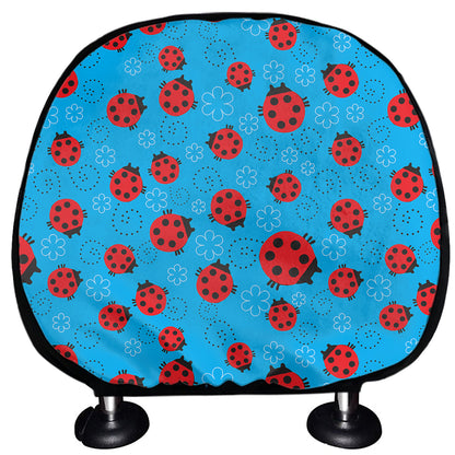 Cartoon Ladybird Pattern Print Car Headrest Covers