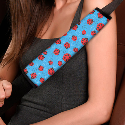 Cartoon Ladybird Pattern Print Car Seat Belt Covers