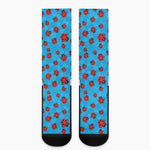 Cartoon Ladybird Pattern Print Crew Socks