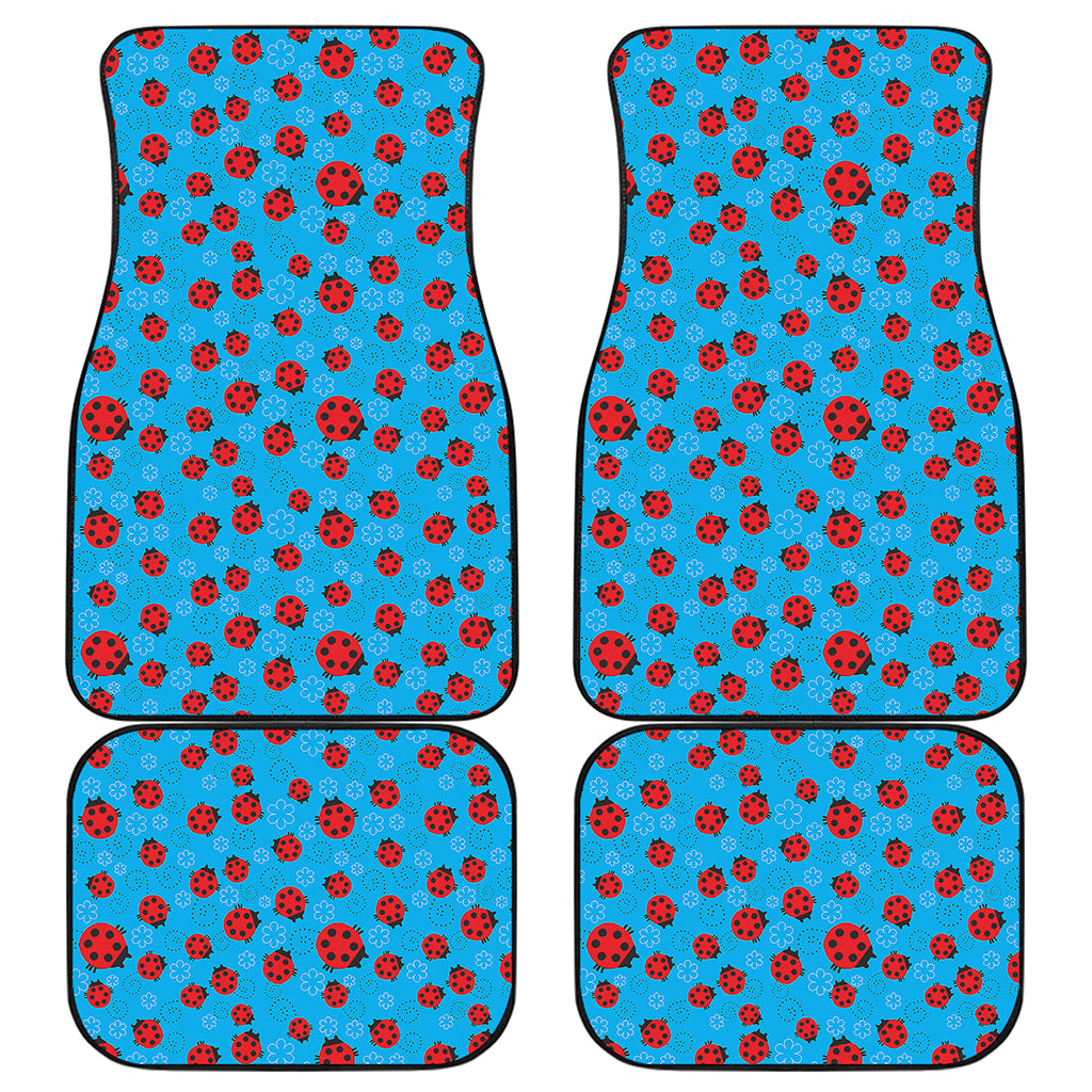 Cartoon Ladybird Pattern Print Front and Back Car Floor Mats