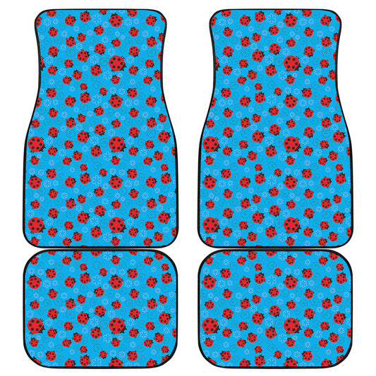 Cartoon Ladybird Pattern Print Front and Back Car Floor Mats