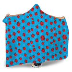 Cartoon Ladybird Pattern Print Hooded Blanket