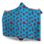 Cartoon Ladybird Pattern Print Hooded Blanket