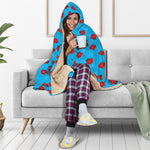 Cartoon Ladybird Pattern Print Hooded Blanket