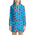 Cartoon Ladybird Pattern Print Pullover Hoodie Dress