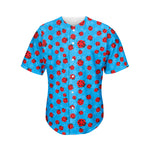 Cartoon Ladybird Pattern Print Men's Baseball Jersey