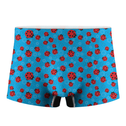 Cartoon Ladybird Pattern Print Men's Boxer Briefs