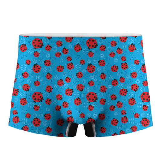 Cartoon Ladybird Pattern Print Men's Boxer Briefs