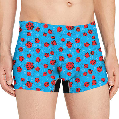 Cartoon Ladybird Pattern Print Men's Boxer Briefs