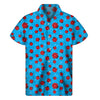 Cartoon Ladybird Pattern Print Men's Short Sleeve Shirt