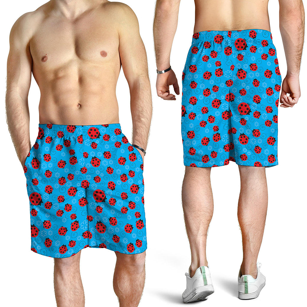 Cartoon Ladybird Pattern Print Men's Shorts