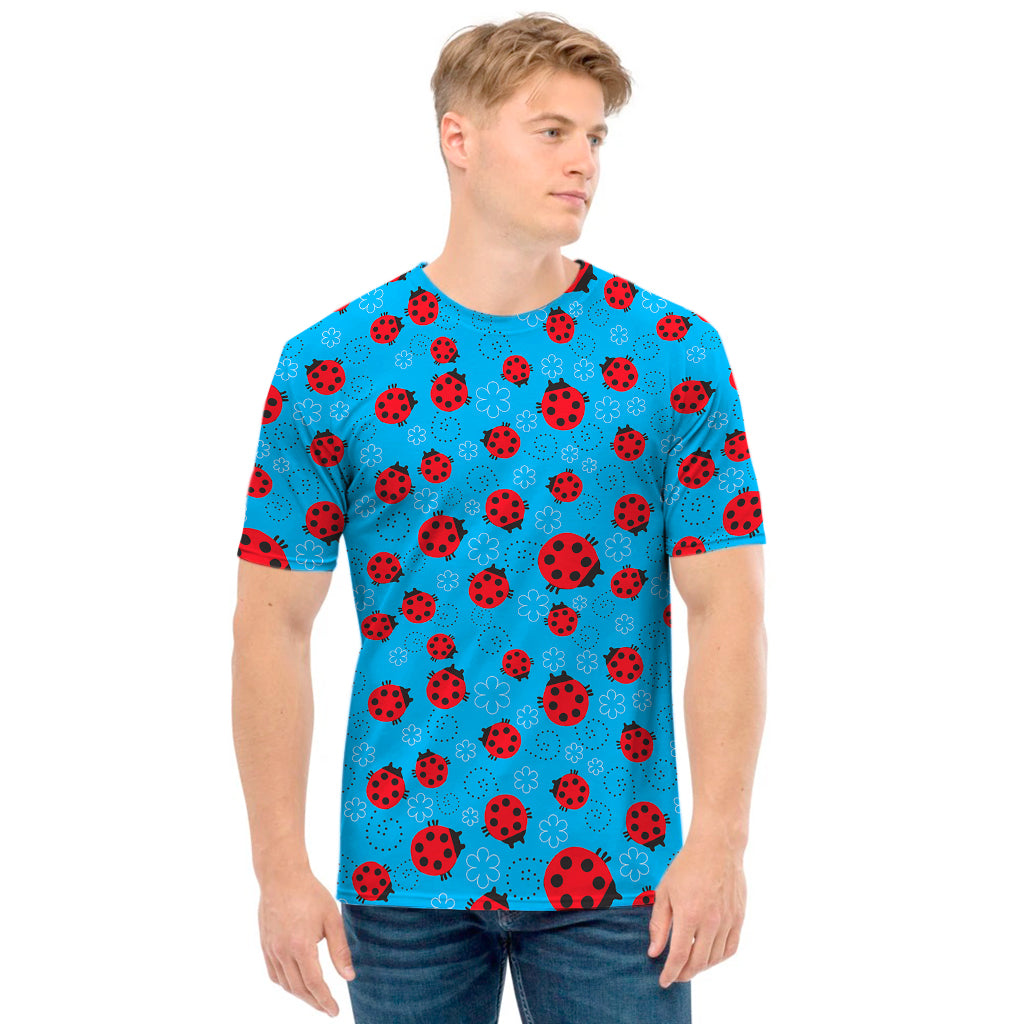 Cartoon Ladybird Pattern Print Men's T-Shirt