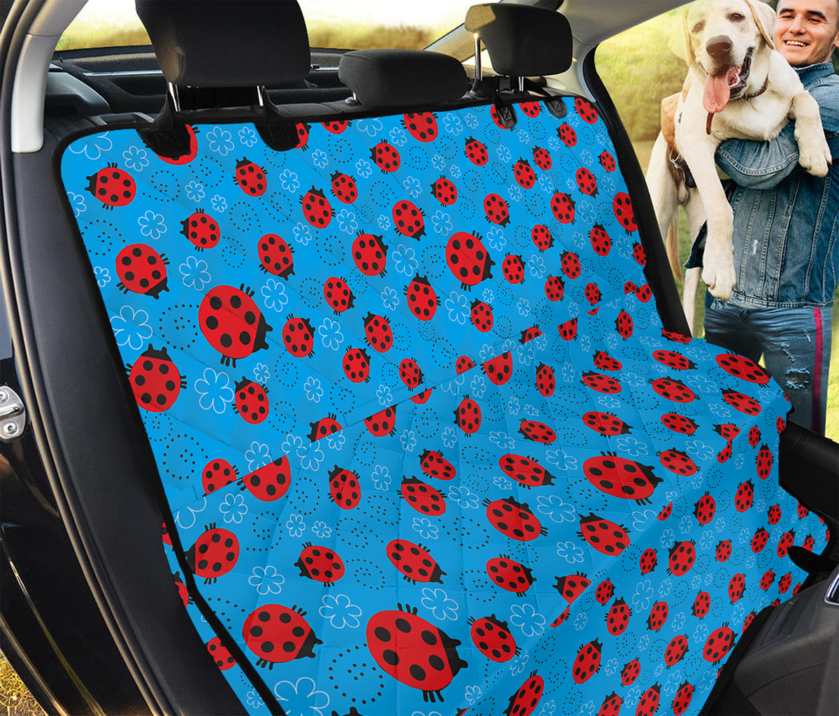 Cartoon Ladybird Pattern Print Pet Car Back Seat Cover